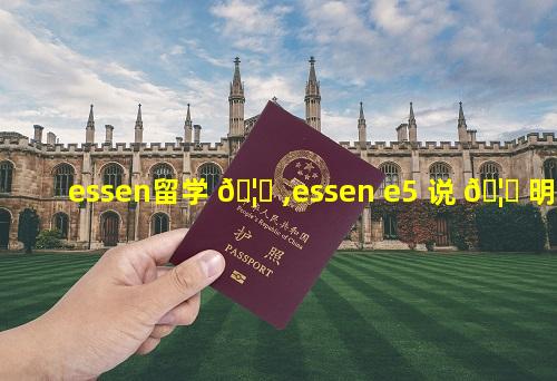 essen留学 🦟 ,essen e5 说 🦊 明书